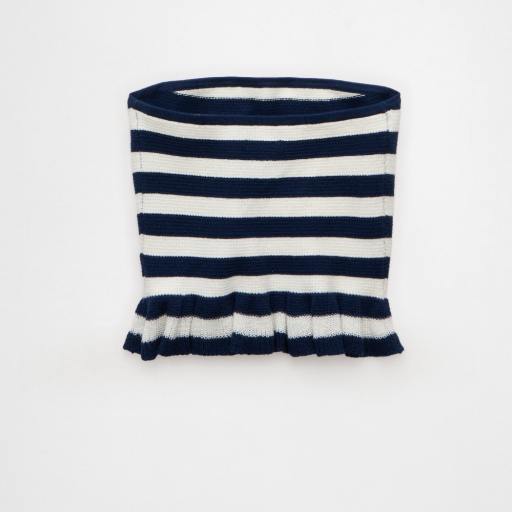 American Eagle Strapless Peplum Top